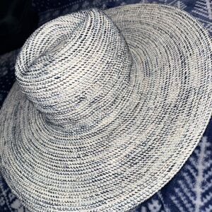 BCBGMaxAzria Black and White Woven Hat